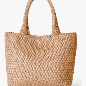 Elegant Tan Woven Tote Bag
